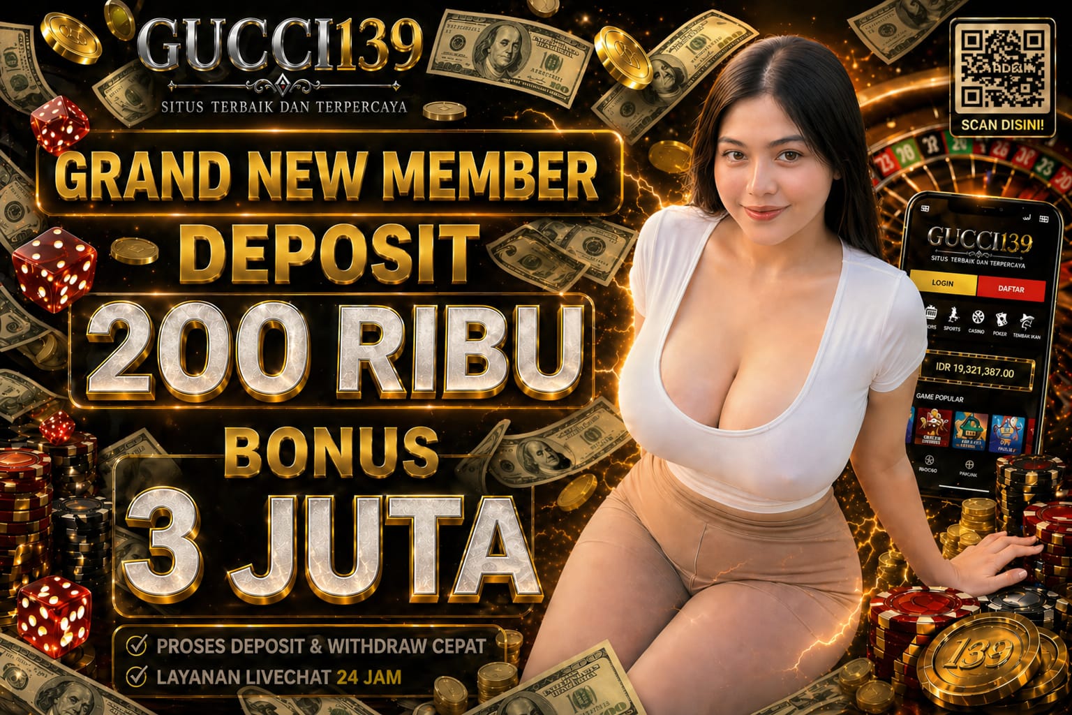 GUCCI139 : Link Agen Slot Gacor Resmi Terbaru Bonus New Member 100% promo