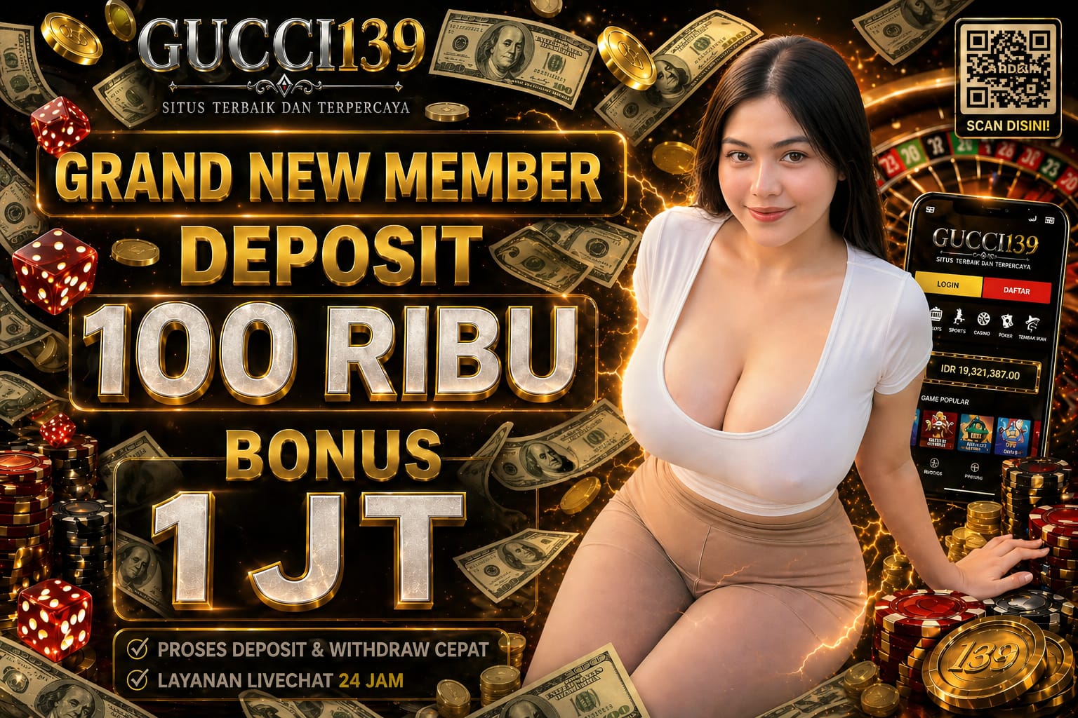 GUCCI139 : Link Agen Slot Gacor Resmi Terbaru Bonus New Member 100% promo